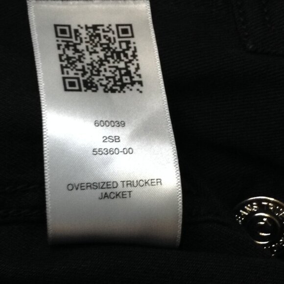 NWT True Religion XL Oversized Trucker Jkt; Black Denim; Old School, Embellished - Picture 7 of 9